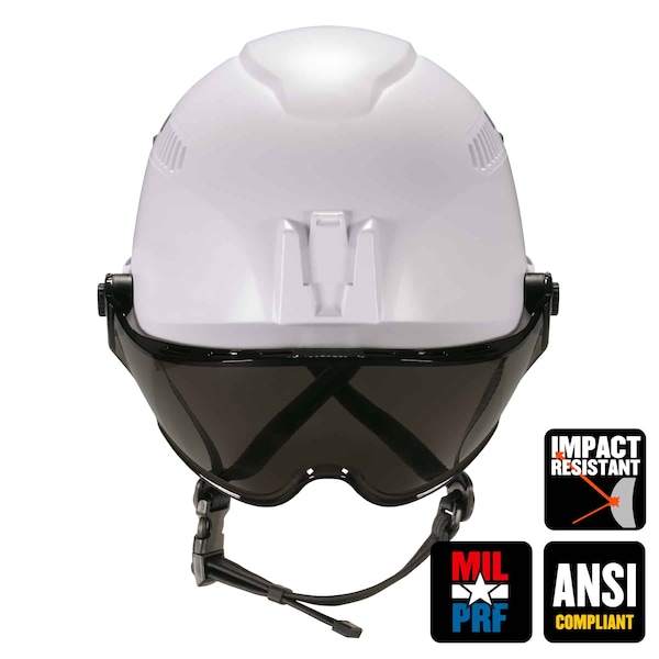 8975V Anti-Fog Clear Lens White Class C Safety Helmet With Visor